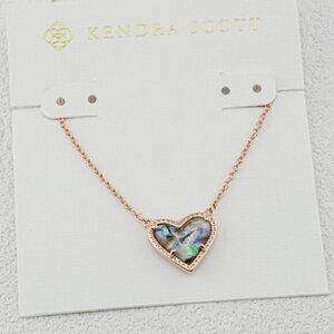 💖Kendra Scott Abalone Shell Rose Gold Heart Pendant Necklace✨